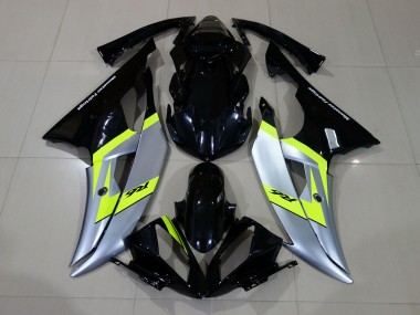 Aftermarket 2008-2016 Gloss Black & Silver Yamaha R6 Motorcycle Fairings