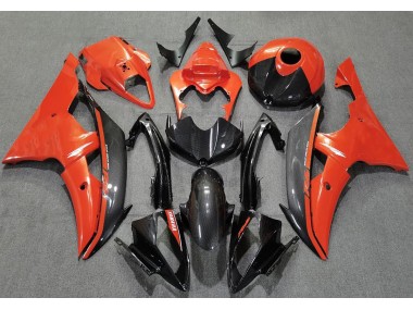 Aftermarket 2008-2016 Gloss Orange and Carbon Yamaha R6 Motorcycle Fairings