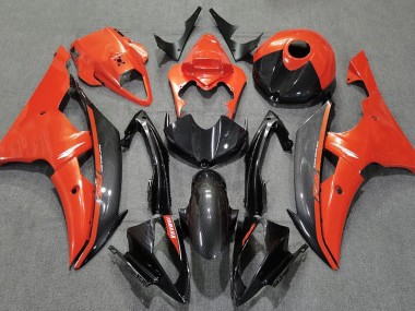 Aftermarket 2008-2016 Gloss Orange and Carbon Yamaha R6 Motorcycle Fairings