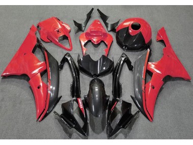 Aftermarket 2008-2016 Gloss Red and Carbon Yamaha R6 Motorcycle Fairings