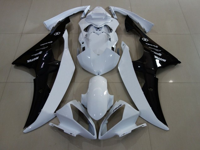 Aftermarket 2008-2016 Gloss White / Black Yamaha R6 Motorcycle Fairings