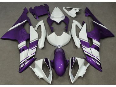 Aftermarket 2008-2016 Gloss White and Purple OEM Style Yamaha R6 Motorcycle Fairings