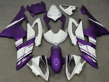 Aftermarket 2008-2016 Gloss White and Purple OEM Style Yamaha R6 Motorcycle Fairings