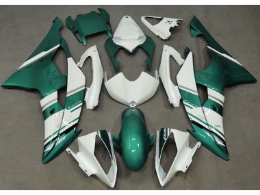 Aftermarket 2008-2016 Gloss White and Seafoam Green OEM Style Yamaha R6 Motorcycle Fairings