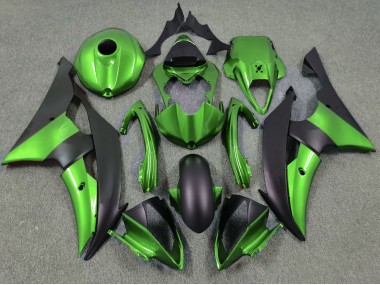 Aftermarket 2008-2016 Green and Matte Black Yamaha R6 Motorcycle Fairings