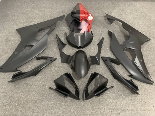 Aftermarket 2008-2016 Matte Black & Red Yamaha R6 Motorcycle Fairings