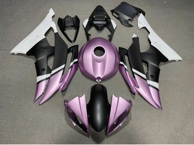 Aftermarket 2008-2016 Matte Black and Light Purple Yamaha R6 Motorcycle Fairings