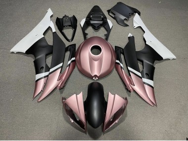 Aftermarket 2008-2016 Matte Black and Rose Gold Yamaha R6 Motorcycle Fairings