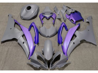 Aftermarket 2008-2016 Matte Grey & Purple Yamaha R6 Motorcycle Fairings