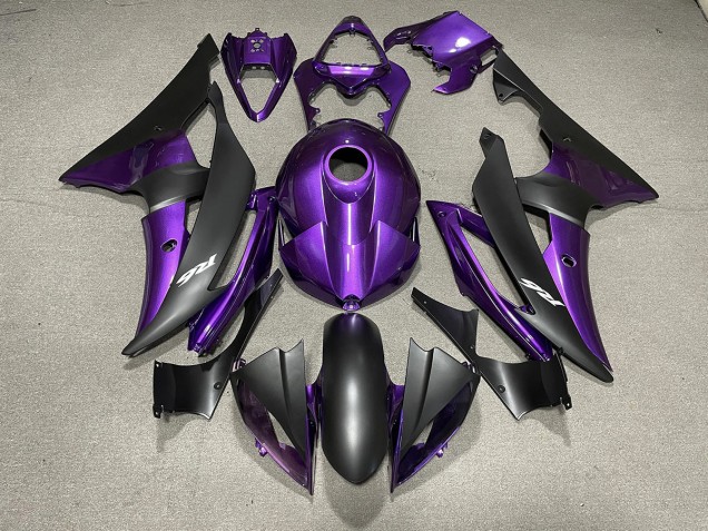 Aftermarket 2008-2016 Purple and Matte Black & Yamaha R6 Motorcycle Fairings