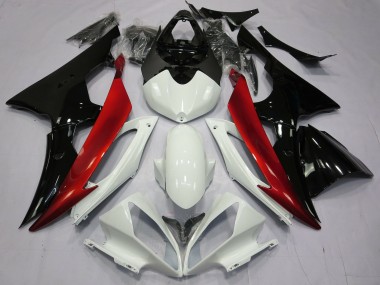 Aftermarket 2008-2016 Red Black and White Yamaha R6 Motorcycle Fairings