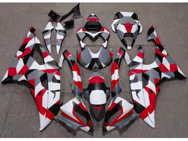 Aftermarket 2008-2016 Red Camo Plain Yamaha R6 Motorcycle Fairings