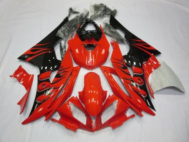 Aftermarket 2008-2016 Red Flame Yamaha R6 Motorcycle Fairings