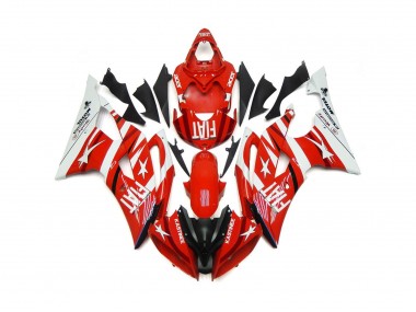 Aftermarket 2008-2016 Red and White with Stars Yamaha R6 Motorcycle Fairings