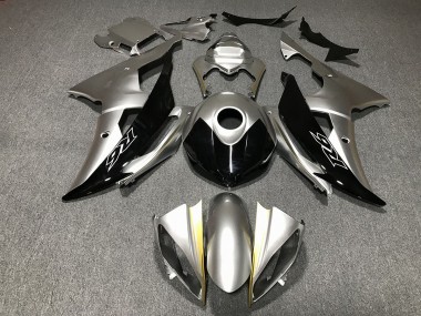 Aftermarket 2008-2016 Silver and Black Custom Yamaha R6 Motorcycle Fairings