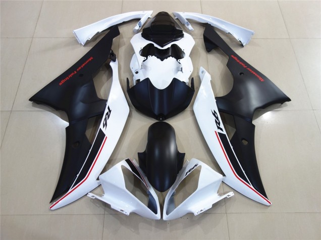 Aftermarket 2008-2016 White with Black Custom OEM Style Yamaha R6 Motorcycle Fairings