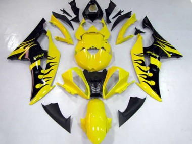 Aftermarket 2008-2016 Yellow Flame Yamaha R6 Motorcycle Fairings