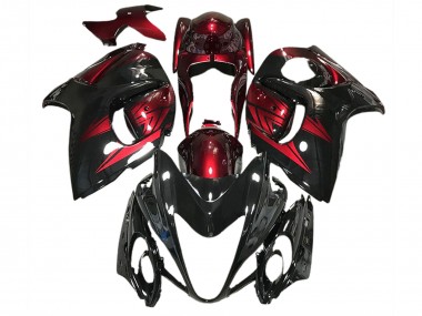 Aftermarket 2008-2019 Gloss Black and Deep Red Suzuki GSXR 1300 Motorcycle Fairings