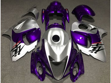 Aftermarket 2008-2019 Gloss Purple and Silver Suzuki GSXR 1300 Motorcycle Fairings