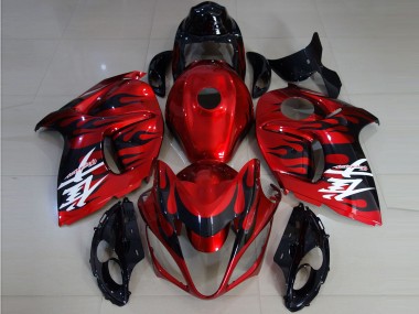 Aftermarket 2008-2019 Vibrant Red & Flame Suzuki GSXR 1300 Motorcycle Fairings