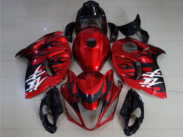 Aftermarket 2008-2019 Vibrant Red & Flame Suzuki GSXR 1300 Motorcycle Fairings