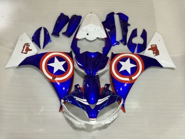 Aftermarket 2009-2011 Captain America Yamaha R1 Motorcycle Fairings