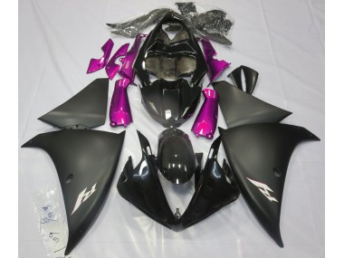 Aftermarket 2009-2011 Matte Black & Pink Yamaha R1 Motorcycle Fairings