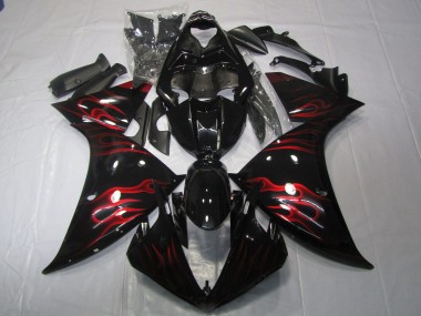 Aftermarket 2009-2011 Red Flame Yamaha R1 Motorcycle Fairings