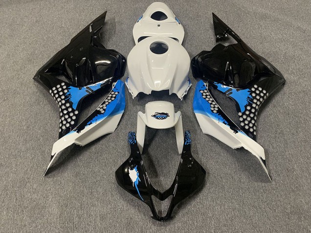 Aftermarket 2009-2012 Black Blue and White Honda CBR600RR Motorcycle Fairings