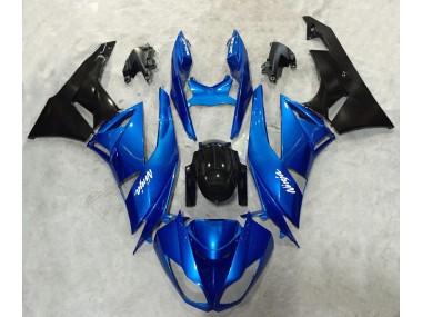 Aftermarket 2009-2012 Blue and Black Ninja Kawasaki ZX6R Motorcycle Fairings
