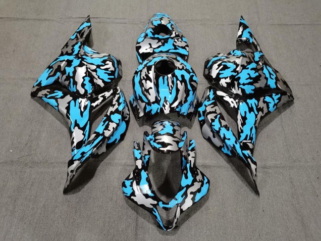 Aftermarket 2009-2012 Custom Blue / Silver Camo Honda CBR600RR Motorcycle Fairings