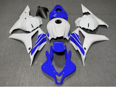 Aftermarket 2009-2012 Dark Blue and White Side Stripe Honda CBR600RR Motorcycle Fairings