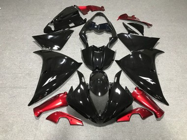 Aftermarket 2009-2011 Gloss Black & Red Yamaha R1 Motorcycle Fairings