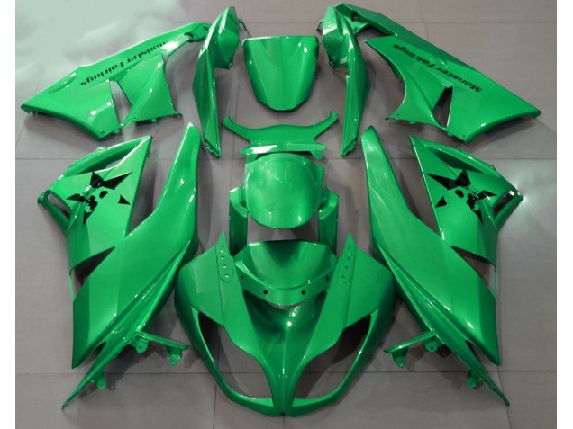 Aftermarket 2009-2012 Gloss Green & Custom Kawasaki ZX6R Motorcycle Fairings