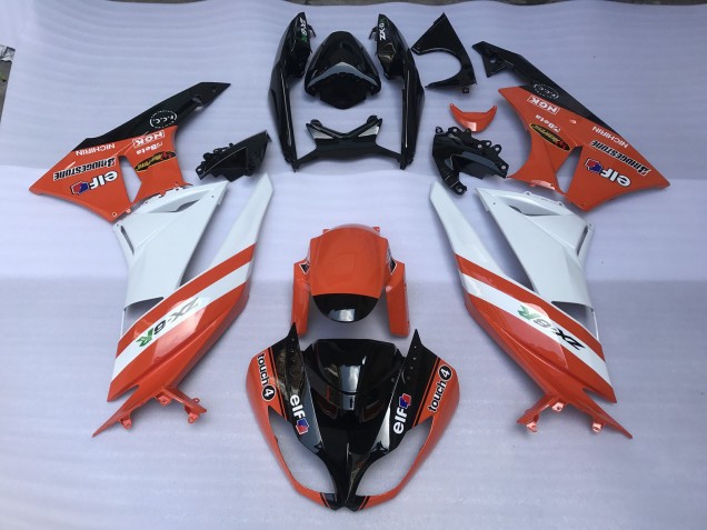 Aftermarket 2009-2012 Gloss Orange & Kawasaki ZX6R Motorcycle Fairings