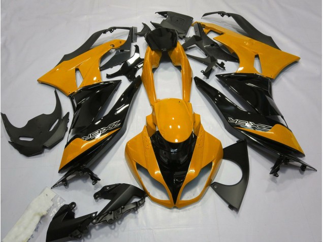 Aftermarket 2009-2012 Gloss Orange and Black Kawasaki ZX6R Motorcycle Fairings