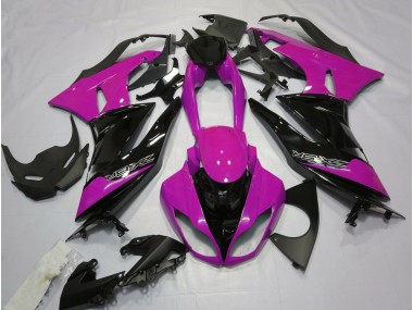 Aftermarket 2009-2012 Gloss Pink and Black Kawasaki ZX6R Motorcycle Fairings