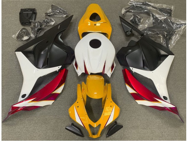 Aftermarket 2009-2012 Gloss Red White and Yellow Honda CBR600RR Motorcycle Fairings