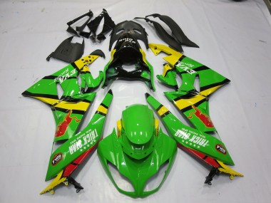 Aftermarket 2009-2012 Green Yellow Kawasaki ZX6R Motorcycle Fairings