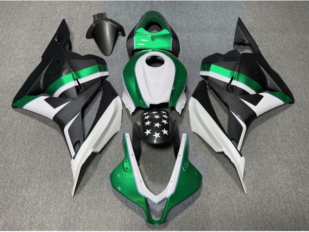 Aftermarket 2009-2012 Matte Black and Green Star Honda CBR600RR Motorcycle Fairings