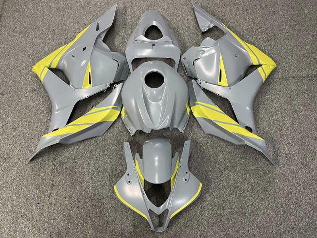 Aftermarket 2009-2012 Nardo Gray and Yellow Honda CBR600RR Motorcycle Fairings