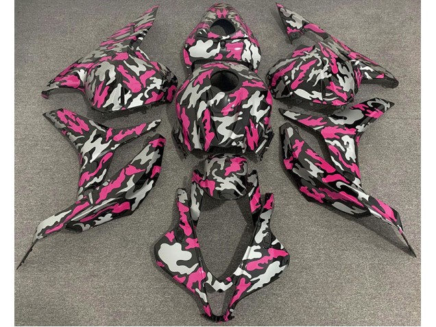 Aftermarket 2009-2012 Pink and Silver Camo Honda CBR600RR Motorcycle Fairings