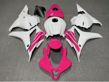 Aftermarket 2009-2012 Pink and White Side Stripe Honda CBR600RR Motorcycle Fairings