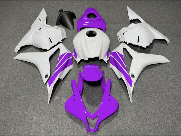 Aftermarket 2009-2012 Purple and White Side Stripe Honda CBR600RR Motorcycle Fairings