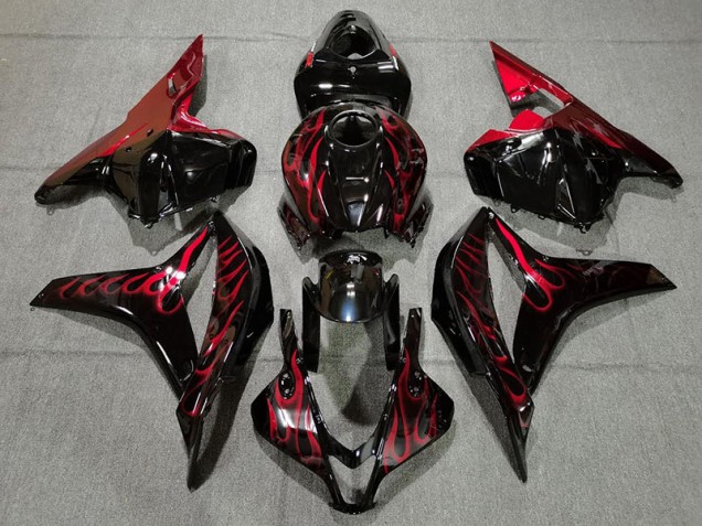 Aftermarket 2009-2012 Red Flame Honda CBR600RR Motorcycle Fairings