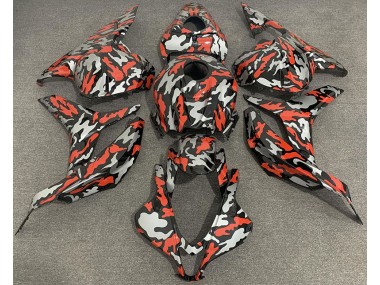 Aftermarket 2009-2012 Red Grey Camo Honda CBR600RR Motorcycle Fairings