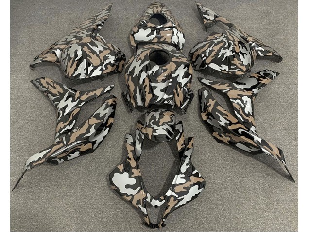 Aftermarket 2009-2012 Tan and Silver Camo Honda CBR600RR Motorcycle Fairings