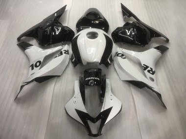 Aftermarket 2009-2012 White / Black Repsol Plain Honda CBR600RR Motorcycle Fairings