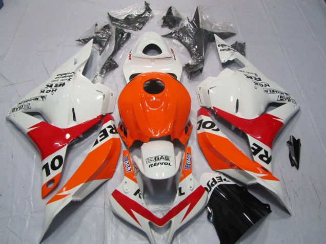 Aftermarket 2009-2012 White and Red Repsol Honda CBR600RR Motorcycle Fairings