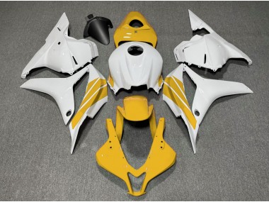 Aftermarket 2009-2012 Yellow and White Side Stripe Honda CBR600RR Motorcycle Fairings